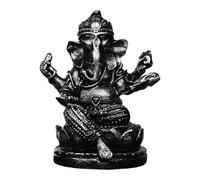 Qianly Lord Statua Ornamentale in Resina Artigianato Buddista Statuina Vintage Portatile Scultura Adatta per Meditazione Decorazione Casa Tavolo, Nero 4.7x4.2x6cm