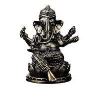 Qianly Lord Statua Ornamentale in Resina Artigianato Buddista Statuina Vintage Portatile Scultura Adatta per Meditazione Decorazione Casa Tavolo, Bronzo 8.5x7x10.5cm