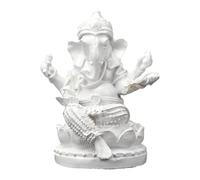 Qianly Lord Statua Ornamentale in Resina Artigianato Buddista Statuina Vintage Portatile Scultura Adatta per Meditazione Decorazione Casa Tavolo, Bianco 4.7x4.2x6cm