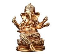 Qianly Lord Statua Ornamentale in Resina Artigianato Buddista Statuina Vintage Portatile Scultura Adatta per Meditazione Decorazione Casa Tavolo, Oro 8.5x7x10.5cm