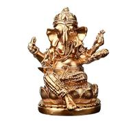 Qianly Lord Statua Ornamentale in Resina Artigianato Buddista Statuina Vintage Portatile Scultura Adatta per Meditazione Decorazione Casa Tavolo, Oro 4.7x4.2x6cm