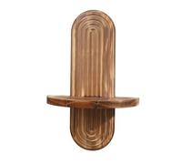 Qianly Mini Mensola Multiuso Mensola con Schienale Arco Aperta Ripiano Espositivo con Doghe Verticali per Angolo Delle Piante, Stile I