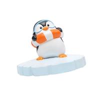 Qianly Miniatura di Pinguino in Resina per Decorazione da Giardino, Galleggiante sull'acqua, Anello di Nuoto