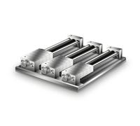 Qianly Morsa Universale a Tre-4 Assi-Cinque Assi Robusta Morsa con Ganasce Sostituibili Multi-Stazione per Officina Meccanica, 3 File, 12 Posizioni, Base 16mm