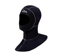 Qianly Muta in Neoprene Premium da 3 Mm con Pettorina E Cappuccio Ventilati, Passamontagna Termico da Immersione per Uomo E Donna, Adatto per Immersioni, Sur, Cucitura Bianco XXL