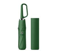 Qianly Ombrello pieghevole a tre ante, protezione solare, portatile e compatto per attività all'aperto, Verde