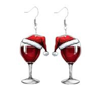 Qianly Orecchini Pendenti di Natale Cappello di Decorazione a Forma di Semplici Orecchini Pendenti Gioielli Orecchini Club per La Festa D