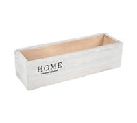 Qianly Organizer in Scatola di Legno per Piante E Decorazioni con Vassoio Portaoggetti, Bianco