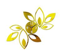 Qianly Orologio da Parete Acrilico Orologio Specchio Silenzioso Adesivi Murali Creativi Decorazione Minimalista in Acrilico Adatto per Ambienti Commerciali S, Oro