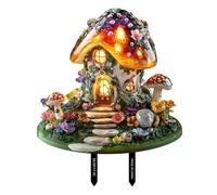 Qianly Palo da Giardino Decorazione Fatata a Casa di Accessorio per Esterni Insegna Artistica in Stile Realizzata in PVC Adatto per Piante, 25.5x25.4 Cm