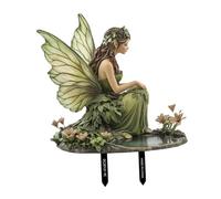 Qianly Palo da Giardino Fata Decorazione per Vasi Figura Bidimensionale Inserto per Aiuole Scultura da Prato in Materiale PVC Adatto per Spazi Verdi E Aree, 25.8x24.7 Cm
