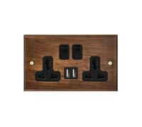 Qianly Pannello Interruttore e Completa | Finitura Finto Legno Scuro Scuro, Placca Effetto Legno, Compatibile, Placchetta con Interruttore, per Hotel, Stile E