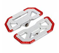 Qianly Pedana in Alluminio per Ciclisti con Design Geometrico E perficie a Rilievo per Maggiore Aderenza del Piede per XL883 1200 E X48 Adatta per Guida Strade Sconnesse, Argento Rosso