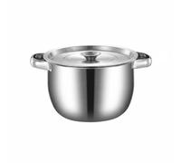 Qianly Pentola in Acciaio Inox con Coperchio Bocca Larga Bacinella Profonda in Acciaio Contenitore da Cucina per Ristorante, 5.5L