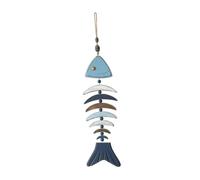 Qianly Pesce Legno Sospeso Decoro Ornamentale Parete Fishbone Rustico Intagliato Artigianalmente Stile Adatto per Camera da Letto Bagno Soggiorn, L