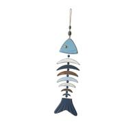 Qianly Pesce Legno Sospeso Decoro Ornamentale Parete Fishbone Rustico Intagliato Artigianalmente Stile Adatto per Camera da Letto Bagno Soggiorn, S