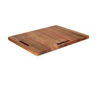 Qianly Piano Scorrevole in Legno di Acacia Robusto Supporto Girevole Rettangolare in Legno Stabile per Stazione del caffè, 41x33cm