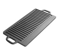 Qianly Piastra Rigata in Ghisa Manici Integrati Resistente Al Calore Piastra Barbecue in Ghisa per All'aperto, 40 20cm