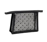 Qianly Pochette in Rete con Cerniera Leggero | Corpo Traslucido Visibile, Design Piatto Salvaspazio, Borsello Portatrucchi in Rete, per, S, Stile C