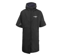 Qianly Poncho da Surf Antivento, Impermeabile, Parka da Spiaggia, Giacca da Surf Foderata in Pile Spesso, Ad Asciugatura Rapida, con Cappuccio, Vestaglia per, Nero