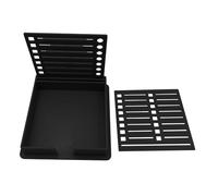 Qianly Porta Foglietti Adesivi, Organizer, Dispenser per Note, Stencil Realizzati in Resistente Materiale PP con Funzione Organizzativa per Ufficio, Scuola E, Nero