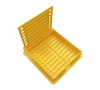 Qianly Porta Foglietti Adesivi, Organizer, Dispenser per Note, Stencil Realizzati in Resistente Materiale PP con Funzione Organizzativa per Ufficio, Scuola E, giallo