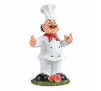 Qianly Portabottiglie a Forma di Culinary Design Creativo Statuetta Cuoco Portabottiglie Decorativo Figurina Chef per Soggiorno, Cucina, Chef Uomo Con Lavagna MENU E Grembiule Blu