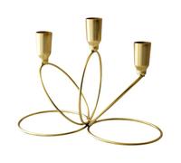 Qianly Portacandele a Tre in Metallo Centrotavola Elegante per Sale da Pranzo Matrimoni Cene di Candela, d'oro