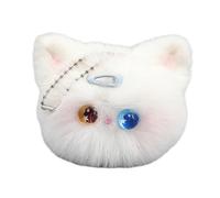 Qianly Portachiavi a Forma di Gatto in Peluche, Accessorio Portatile per Borse, Ideale per Bambini E Ragazzi, Marrone Blu Bianco