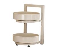 Qianly Portaspezie Organizer Ripiano Cucina Scaffale Ferro Multifunzionale Espositore Supporto Vasetti Adatto per Cucina Ristorante Conservazion, Bianco, 2 Strati