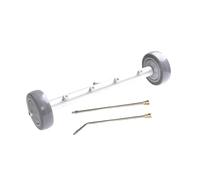 Qianly Pulitore Sottoscocca Lavaggio Auto Strumento Pressione Acqua Detergente Rame Acciaio Inox Ruote Manovrabili Adatto per Pulizia Automobili Marciapiedi, Argento con 2 Aste