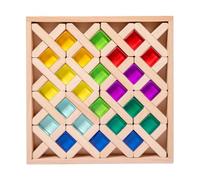 Qianly Puzzle in Legno Sensoriale Puzzle Incastro Gioco Incastro per Bambini, Blocchi Gemma A Croce