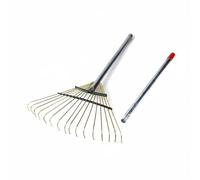 Qianly Rastrello da Prato Rastrello Foglie Rastrello Giardino Rastrello Metallo con Denti Resistenti E Larghezza Maggiore per Coprire Più Superficie a Ogni , Rastrello A 16 Denti Con Manico Giuntabile