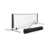 Qianly Rete da Badminton con Struttura Stabile Rete da Badminton Resistente Strappo Attrezzatura Sportiva per Famiglie, Palestra, Spiaggia, 4M Lungo 1.55M Alto