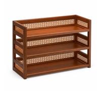 Qianly Scaffale a Tre Livelli Salvaspazio, 30cm, Organizzatore Da Scrivania A 3 Livelli, Colore Tè, 30cm