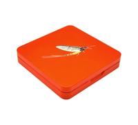 Qianly Scatola da Pesca a Mosca Valigetta per Attrezzatura Contenitore Protettivo Organizzatore per Mosche in Metallo Portatile Adatto per Trote E Branzini, Orangina