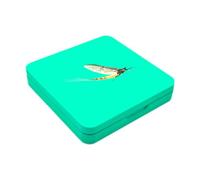 Qianly Scatola da Pesca a Mosca Valigetta per Attrezzatura Contenitore Protettivo Organizzatore per Mosche in Metallo Portatile Adatto per Trote E Branzini, Blu