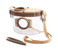 Qianly Scatola di Osservazione per Esploratori, Kit di Ricerca, Scatola di Raccolta per Bambini, Scoperta della Natura, Acchiappa-Insetti, Realizzata in PP S, Colore caffè