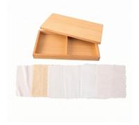 Qianly Scatola in Legno con Coperchio e di Stoffa di Stoffa Sicuro Scatola Interattiva Tessuti Lavabile Giocattolo Educativo per Bambini Piccoli