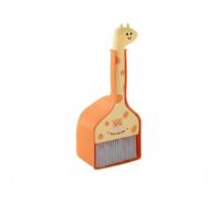 Qianly Scopa per Bambini Set Scopino Paletta Mini Giocattolo Educativo con Setole Morbide in PP in 1 per Riporre Adatta per attività Domestiche Asilo Interazioni Genitore Figlio, Giallo+Arancio