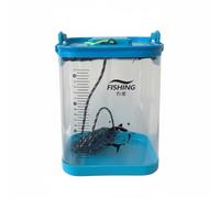 Qianly Secchio da Pesca Piegevole Trasparente Secchio Contenitore Gerla Pescatore Vasca con Corda Lunga Coperchio a Rete Graduata Robusto E Pieghevole Adatto, Blu