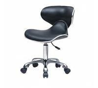 Qianly Sedia da Manicure con Schienale Girevole a 360 Gradi Sedia da Parrucchiere Regolabile Design Moderno Sgabello Estetista per Tecnici Delle Unghie, Nero