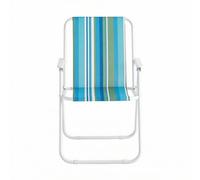 Qianly Sedia da Spiaggia Pieghevole Impermeabile Sedia da Spiaggia Pieghevole con Schienale Ergonomica Sedile Terra Regolabile in Altezza per Giardino, Strisce Azzurre E Verdi