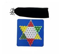 Qianly Set Dama Cinese Multigiocatore Gioco da Tavolo con Scacchiera Stellare Arrotolabile Set Gioco con Tappetino in Gomma per Famiglie, Bambini, Viaggio, SET Con Borsa