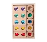 Qianly Set di Blocchi da Costruzione in Legno per Bambini, Gioco di Impilamento, Giocattolo Educativo, Set di Blocchi da Costruzione Arcobaleno per Il Comple, Stile a