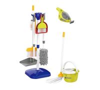 Qianly Set di Pulizia per Bambini, Gioco di Ruolo per Le Faccende Domestiche, Scopa E Set per La Pulizia, Giocattolo per Bambini dai 3 Anni in su, 17 Pezzi
