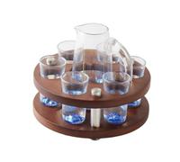 Qianly Set Liquore in Cristallo Graduato Bicchierini da Liquore Trasparente Decanter con Manico per Ospiti, Degustazione, +Supporto
