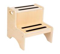 Qianly Sgabello a 2 gradini per bambini in legno antiscivolo da cucina portatile per bambini versatile per il lavandino del bagno dei ragazzi e delle ragazze, Legna