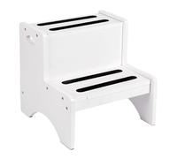 Qianly Sgabello a 2 gradini per bambini in legno antiscivolo da cucina portatile per bambini versatile per il lavandino del bagno dei ragazzi e delle ragazze, Bianco