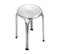 Qianly Sgabello Impilabile Sgabello Rotondo in Acciaio Inox Sgabelli Multiuso Impilabili Commerciali Senza Schienale Facili Da Pulire Sedie per Cucina, 42 centimetri